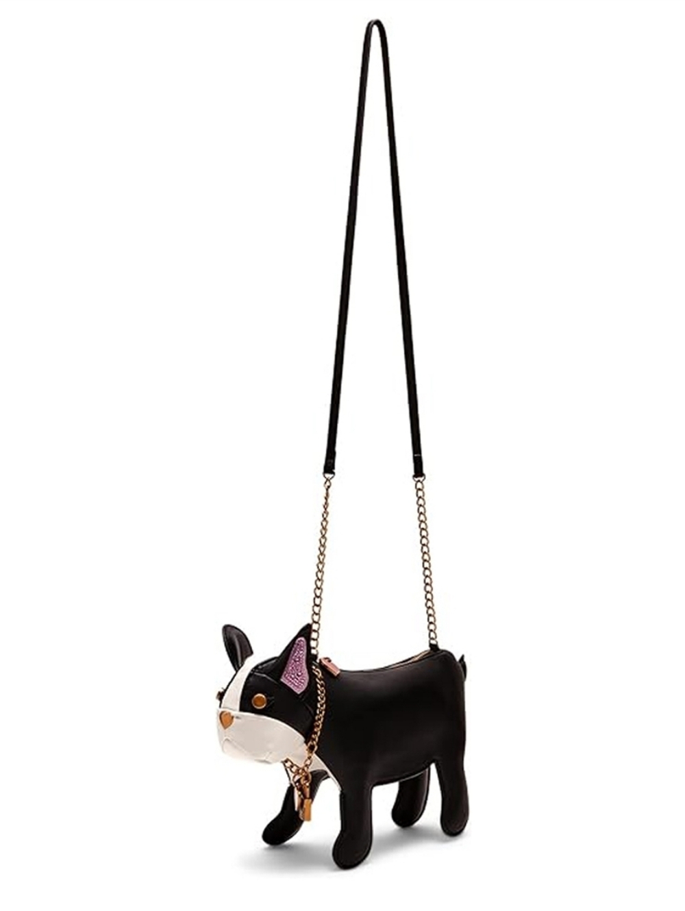 BETSEY JOHNSON KITSCH FRENCHY DOG CROSSBODY BAG WITH REMOVABLE CHARM BRACELET - Picture 2 of 9